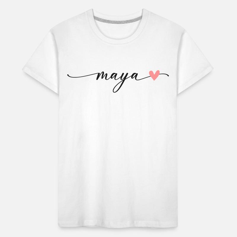 Script de calligraphie de nom maya T-shirt bio Premium Enfant