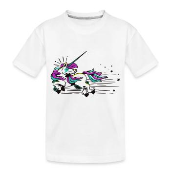 Fliegendes Einhorn - Kinder Premium Bio T-Shirt - Weiß - Vorne