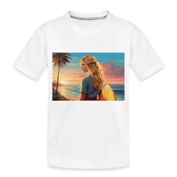 Surfer-Girl - Kinder Premium Bio T-Shirt - Weiß - Vorne