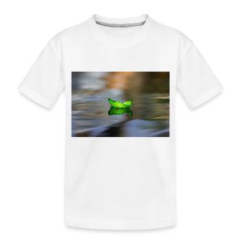 le pétale de rose verte sur l'eau - T-shirt bio Premium Enfant - blanc - Devant