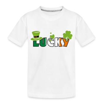 Lucky. Design to the Patrick's day - Kids' Premium Organic T-Shirt - white - Front