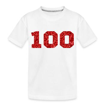 Nummer 100 Roter Glitzer - 100-jähriges Jubiläum - Kinder Premium Bio T-Shirt - Weiß - Vorne