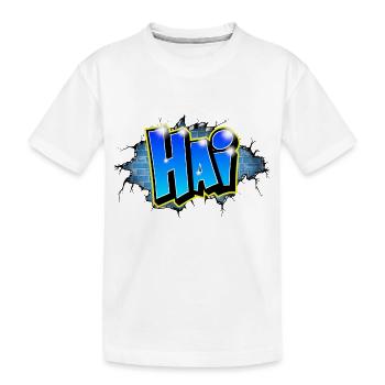 Graffiti HAI Fissures briques bleues - T-shirt bio Premium Enfant - blanc - Devant