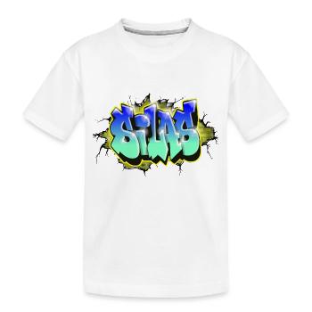 Graffiti SILAS scratch gift ANNIVERSAIRE NAISSANCE - T-shirt bio Premium Enfant - blanc - Devant