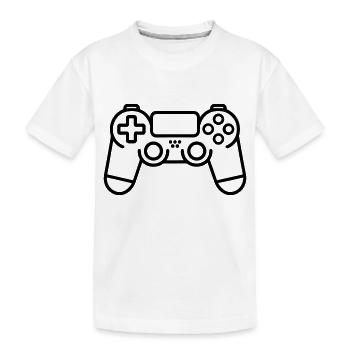 Video games controller - Kids' Premium Organic T-Shirt - white - Front