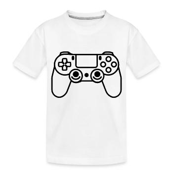 Videospiel-Controller - Kinder Premium Bio T-Shirt - Weiß - Vorne