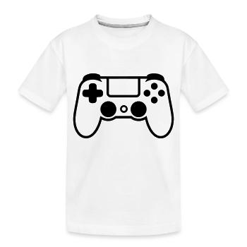 Videospiel-Controller - Kinder Premium Bio T-Shirt - Weiß - Vorne