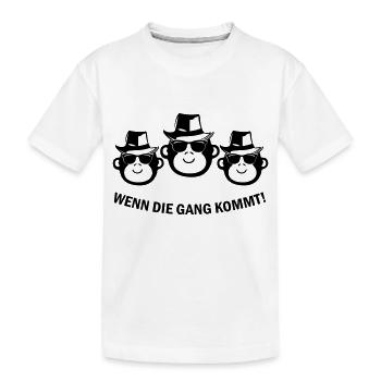 affen gang - Kinder Premium Bio T-Shirt - Weiß - Vorne