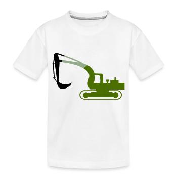 excavator - Kids' Premium Organic T-Shirt - white - Front