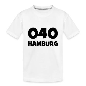 040 - H - Hamburg - Vorwahl - Telefon telefonieren - Kinder Premium Bio T-Shirt - Weiß - Vorne
