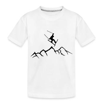 skifahrer gebirge 01 - Kinder Premium Bio T-Shirt - Weiß - Vorne