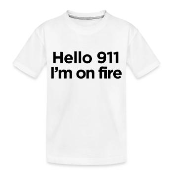 ICH BIN IN FLAMMEN - Kinder Premium Bio T-Shirt - Weiß - Vorne