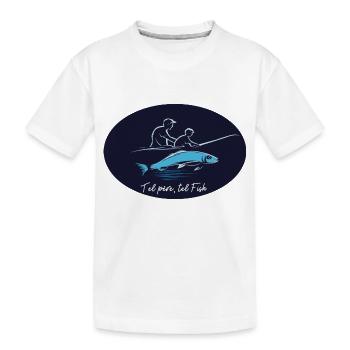 Fischer vom Vater auf den Sohn - Passion pêche - Kinder Premium Bio T-Shirt - Weiß - Vorne