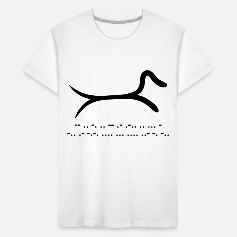 Dackel mit Morsecode Kinder Premium Bio T-Shirt