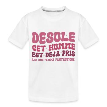 Sorry, dieser Mann ist schon vergeben - Kinder Premium Bio T-Shirt - Weiß - Vorne