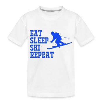 SKI EAT SLEEP REPEAT - Kids' Premium Organic T-Shirt - white - Front