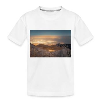 Mt Olympus and nearby towns of Greece at night - Kids' Premium Organic T-Shirt - white - Front