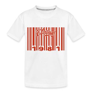 Vintage 1981 Born In 1981 44 Year Old Bar Code Anniversai - Kids' Premium Organic T-Shirt - white - Front
