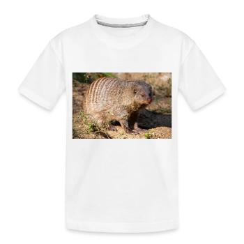 Mangouste baguée ou mangouste zébrée Zebramanguste - T-shirt bio Premium Enfant - blanc - Devant