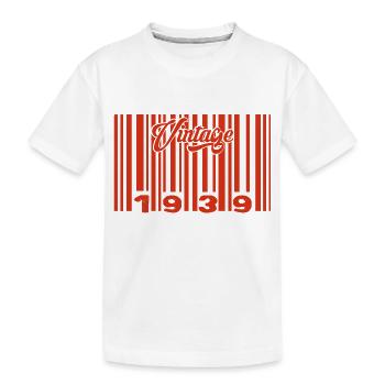 Vintage 1939 Born In 1939 86 Years Bar Code Anniversai - Kids' Premium Organic T-Shirt - white - Front