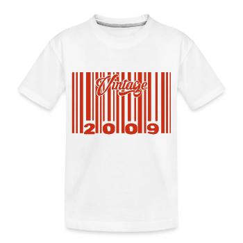 Vintage 2009 Born In 2009 16 Year Old Bar Code Anniversai - Kids' Premium Organic T-Shirt - white - Front