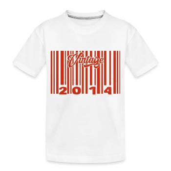 Vintage 2014 Born In 2014 11 Year Old Bar Code Anniversai - Kids' Premium Organic T-Shirt - white - Front