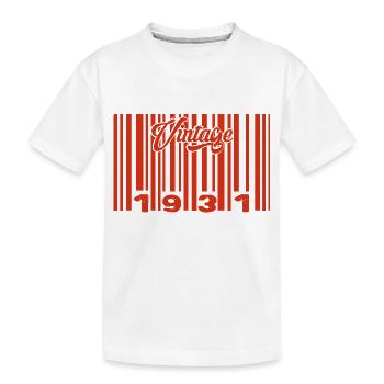Vintage 1931 Born In 1931 94 Years Bar Code Anniversai - Kids' Premium Organic T-Shirt - white - Front