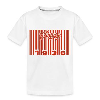 Vintage 1936 Born In 1936 89 Years Bar Code Anniversai - Kids' Premium Organic T-Shirt - white - Front