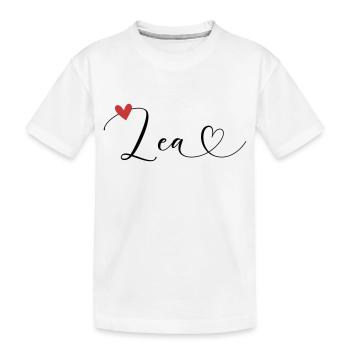 Lea Name Vorname Kalligrafieherz - Kinder Premium Bio T-Shirt - Weiß - Vorne