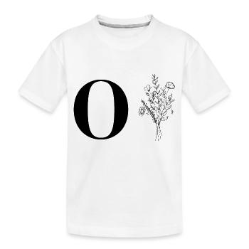 Minimalistische Blumen - Kinder Premium Bio T-Shirt - Weiß - Vorne