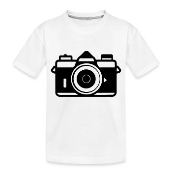 Camera - Kids' Premium Organic T-Shirt - white - Front