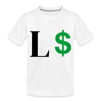 Lettre l dollar - T-shirt bio Premium Enfant - blanc - Devant
