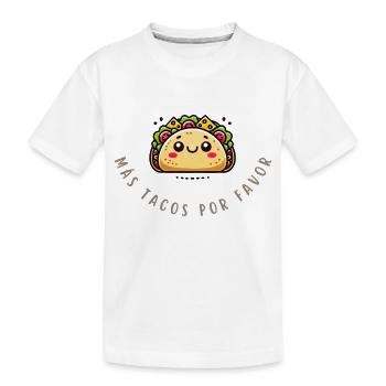 Más Tacos Por Favor – Funny Taco Shirt - Kids' Premium Organic T-Shirt - white - Front