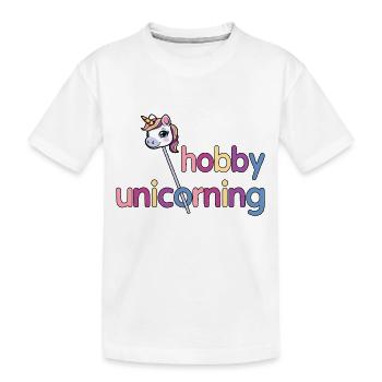 Hobby horsing Einhorn - Kinder Premium Bio T-Shirt - Weiß - Vorne