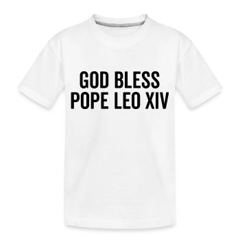 God Bless Pope Leo XIV - Kids' Premium Organic T-Shirt - white - Front