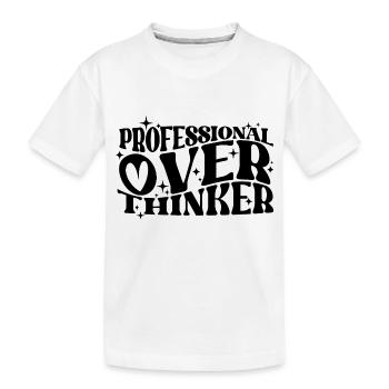 Professionnel Penseur Plein d’ Typographie Humour - T-shirt bio Premium Enfant - blanc - Devant