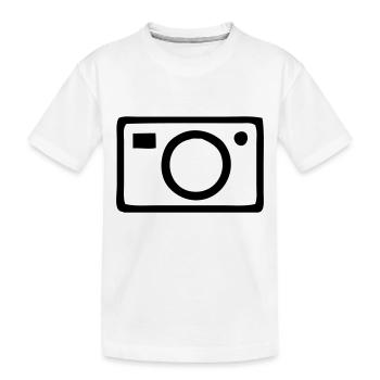 Camera - Kids' Premium Organic T-Shirt - white - Front