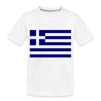 Athens Greece Flag Flag - Kids' Premium Organic T-Shirt - white - Front