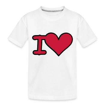 i love - Kinder Premium Bio T-Shirt - Weiß - Vorne