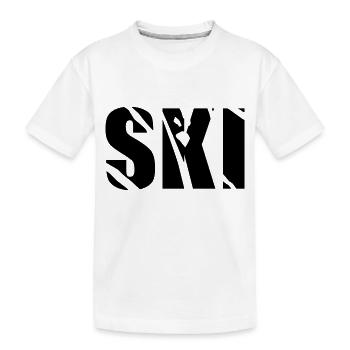 ski - Kinder Premium Bio T-Shirt - Weiß - Vorne