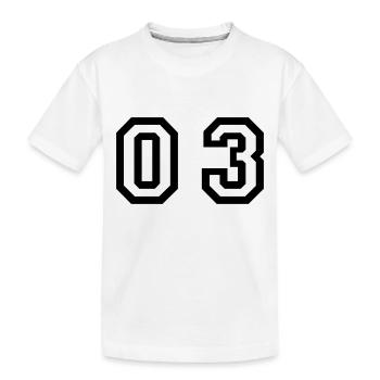 nombre - 03 - zéro trois - T-shirt bio Premium Enfant - blanc - Devant