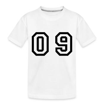 number - 09 - zero nine - Kids' Premium Organic T-Shirt - white - Front