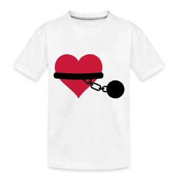 chained heart - Kids' Premium Organic T-Shirt - white - Front