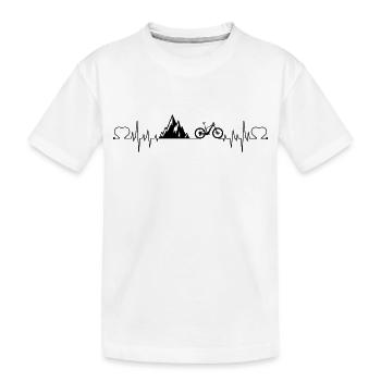 Herzschlag berge fahrrad1 - Kinder Premium Bio T-Shirt - Weiß - Vorne