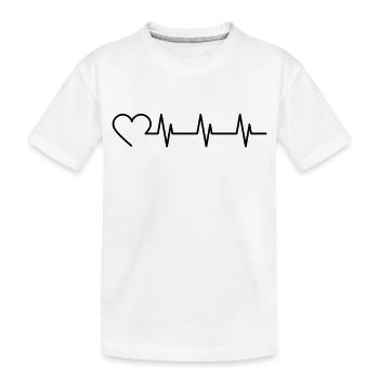 Herzschlag - Kinder Premium Bio T-Shirt - Weiß - Vorne
