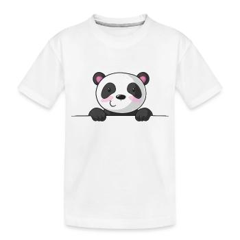Spiked cartoon panda - Kids' Premium Organic T-Shirt - white - Front