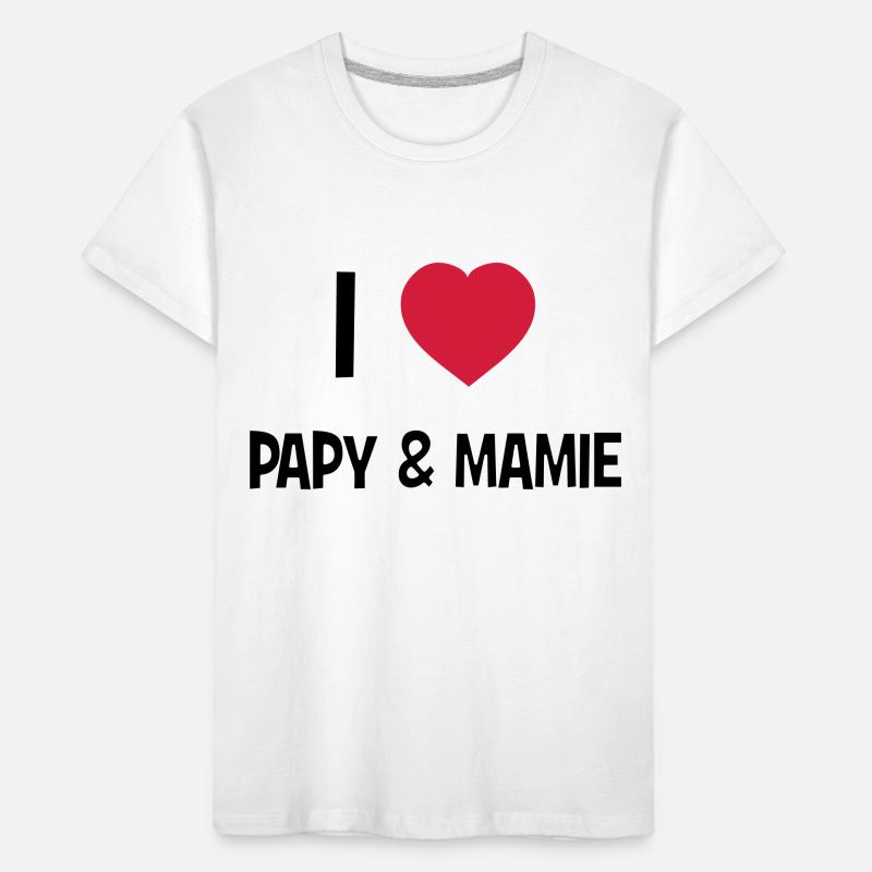 I Love Papy & Mamie Kids' Premium Organic T-Shirt