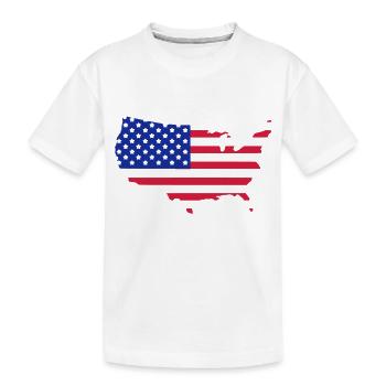 USA - Kinder Premium Bio T-Shirt - Weiß - Vorne