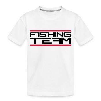 Bars red fishing team sport logo caught fish - Kids' Premium Organic T-Shirt - white - Front