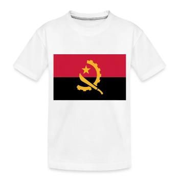 Angola Flagge - Kinder Premium Bio T-Shirt - Weiß - Vorne